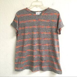 ASOS heathered gray & tangerine orange striped tee M